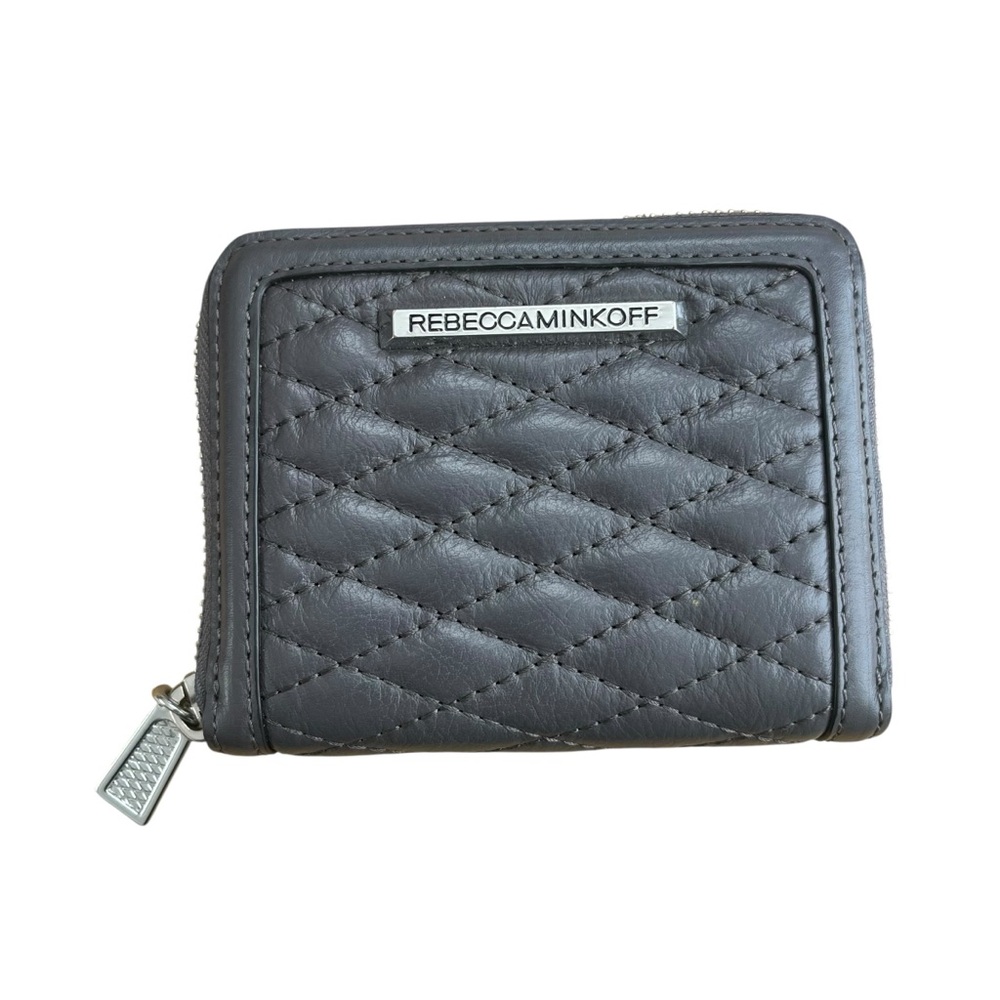 Rebecca Minkoff Gray Quilted Leather Zip Around Wallet
